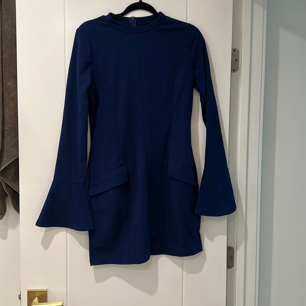 Blue dress not designer size L stretchy dupe of the viral ig dress